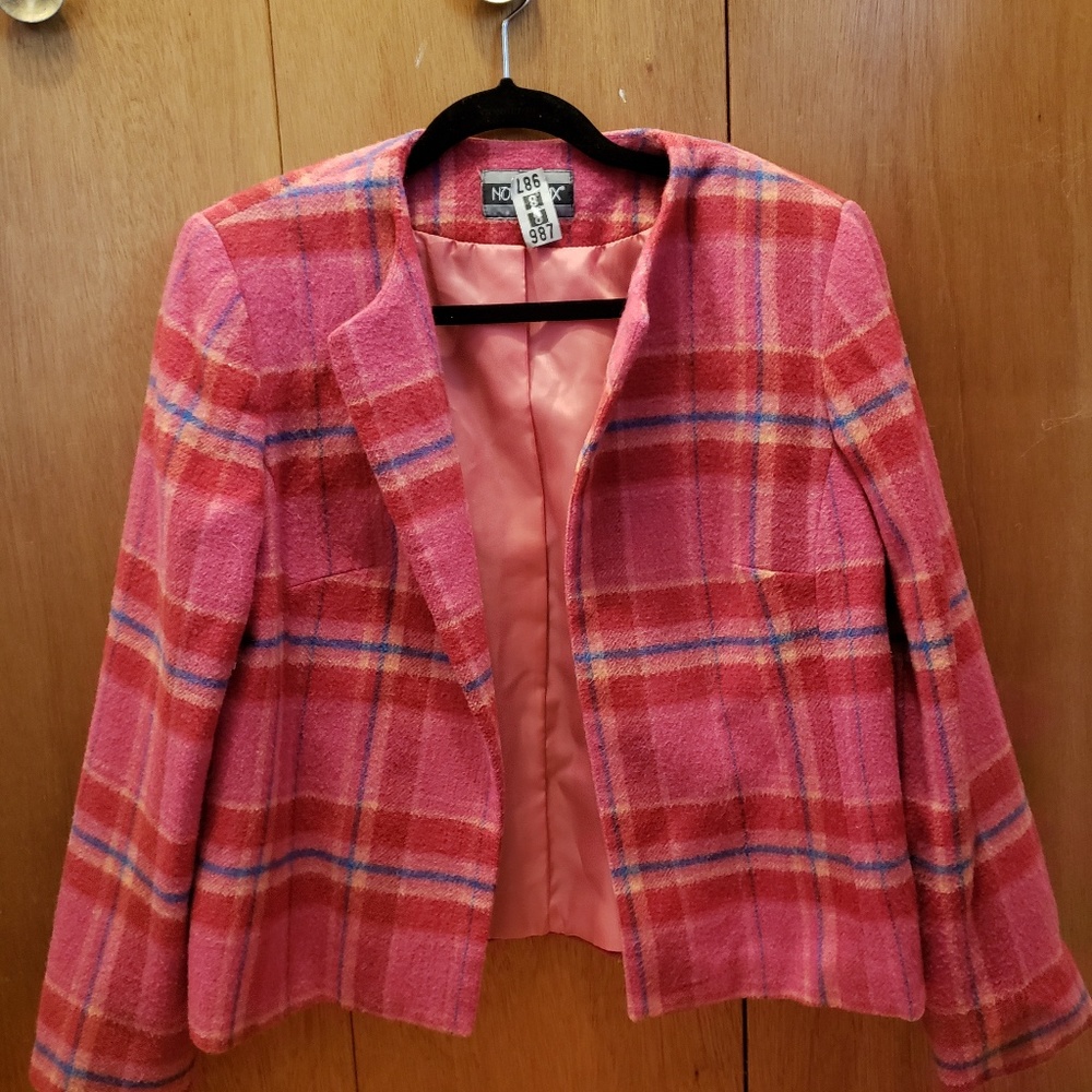 Plaid wool blazer